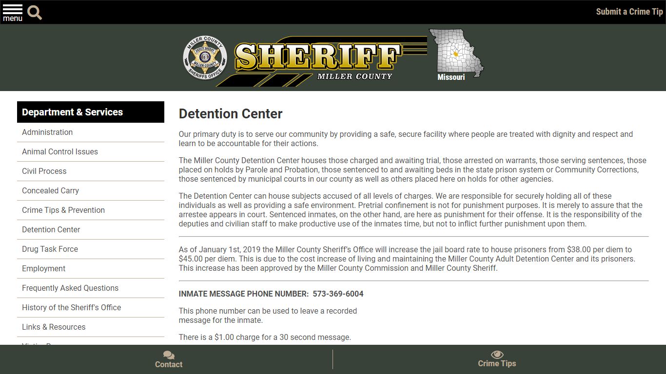 Detention Center - Miller County Sheriff MO