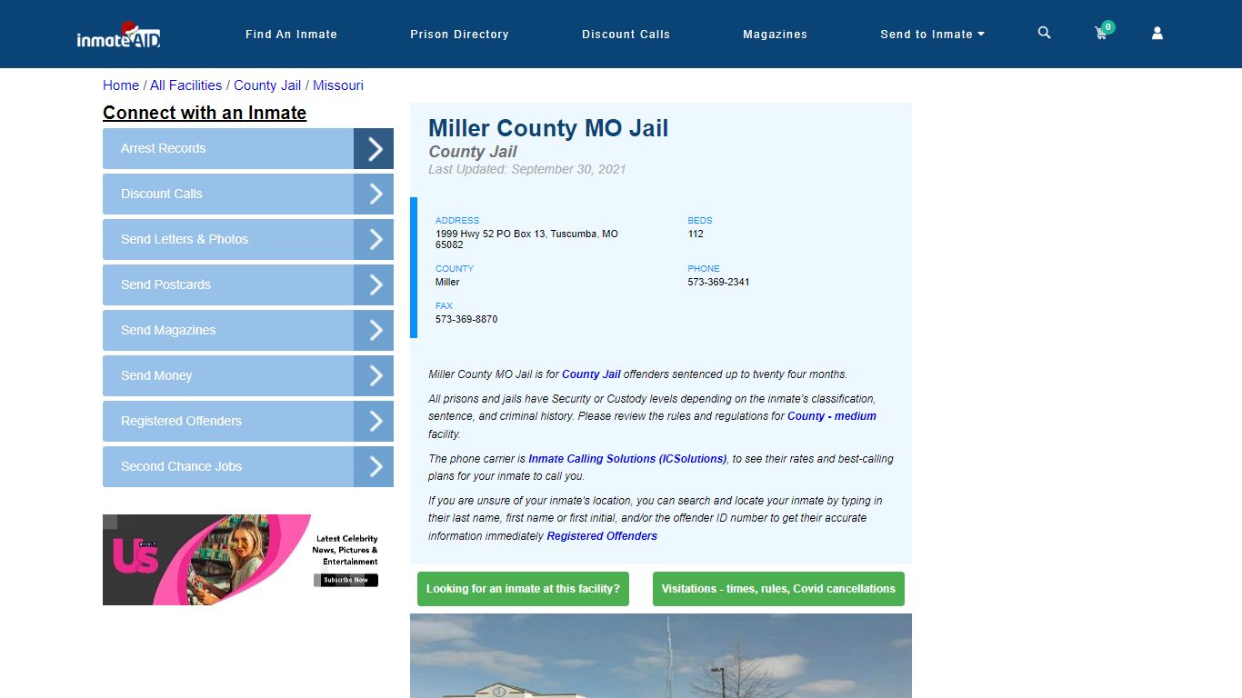 Miller County MO Jail - Inmate Locator - Tuscumba, MO