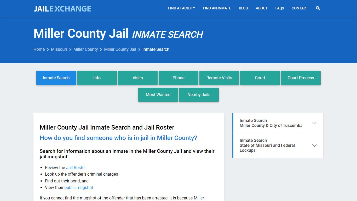 Inmate Search: Roster & Mugshots - Miller County Jail, MO